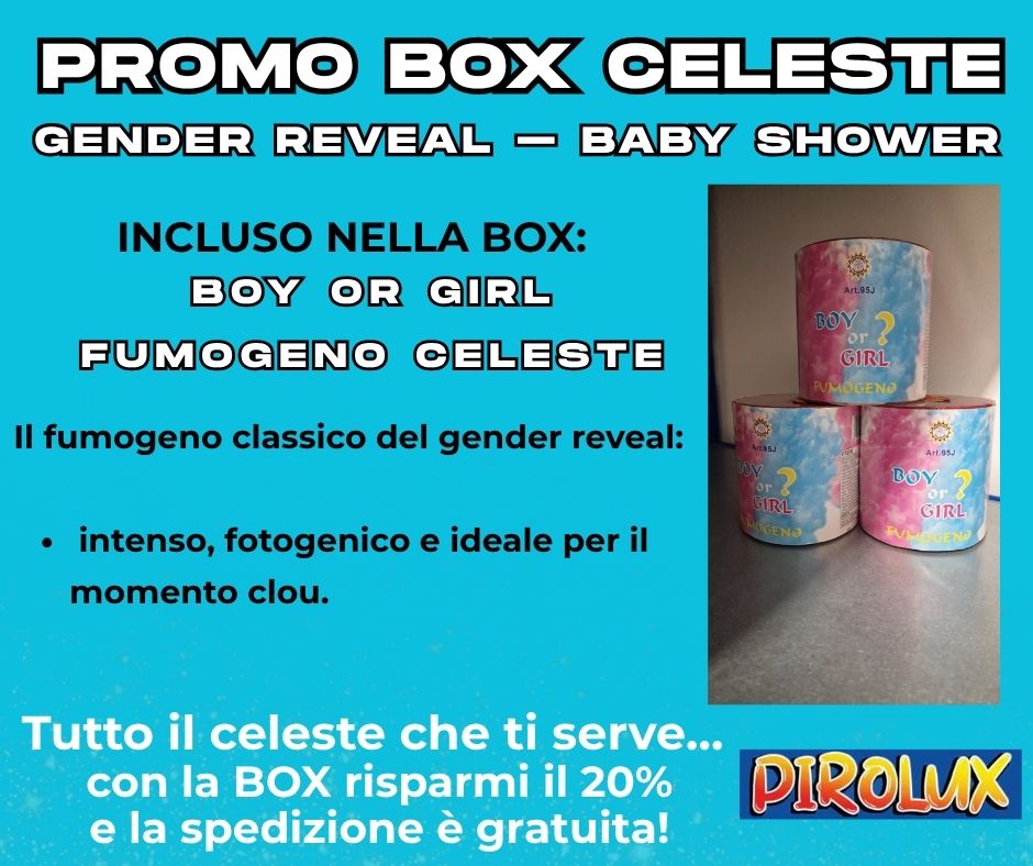Blue Gender Reveal Box - CELESTE - Baby Shower - immagine 4